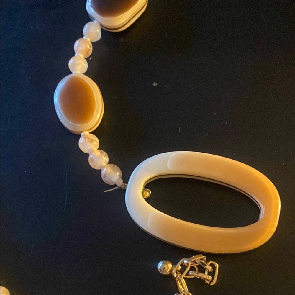 Chico's Brown and Cream Beaded Necklace - Picture 4 of 7